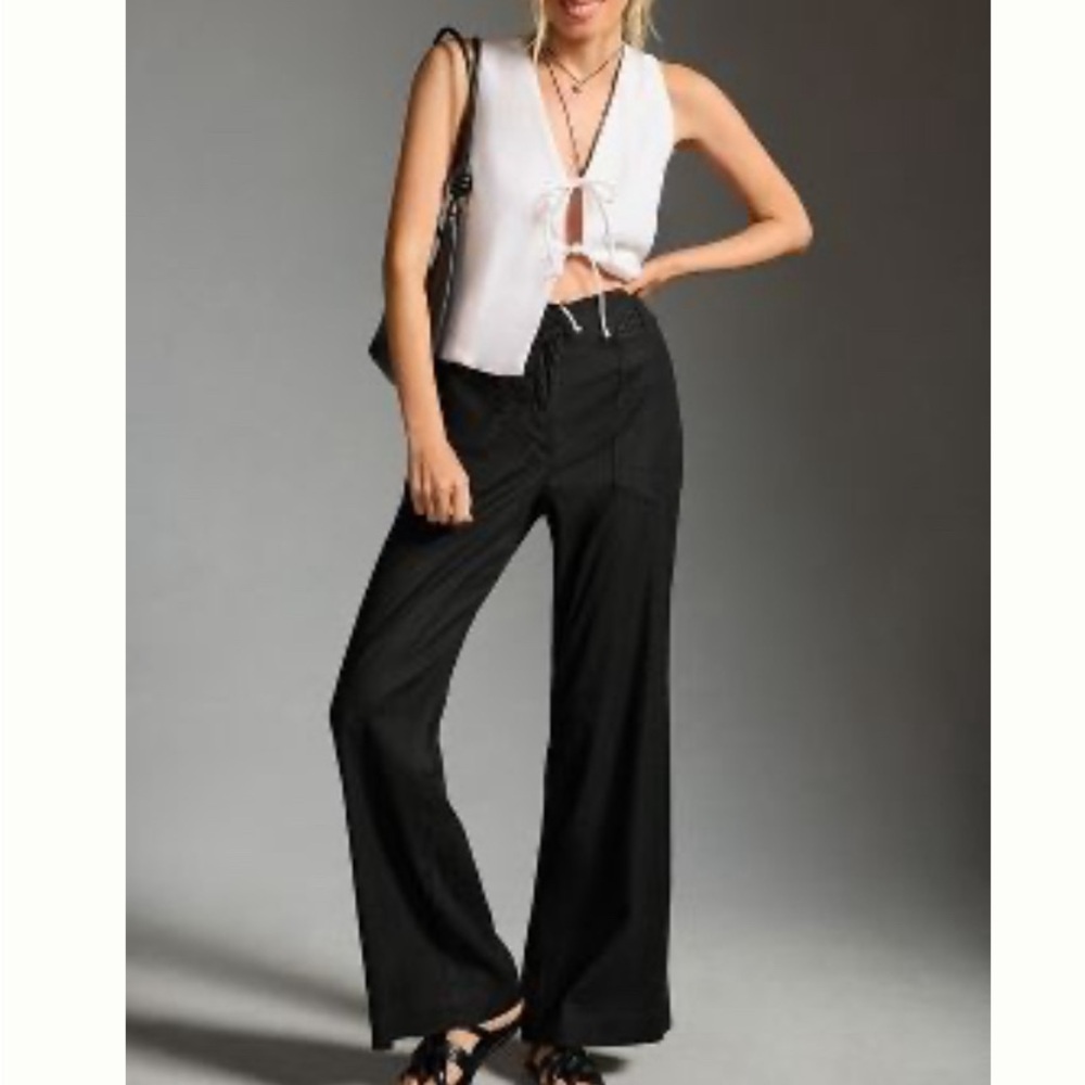 Anthropologie Maeve naomi linen wide leg pant sz 14
